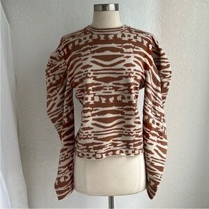 Ulla Johnson Brown and Cream Patterned Sweatshirt